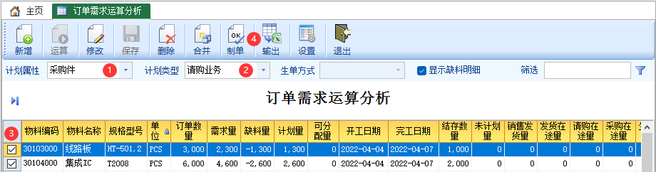 订单需求运算分析