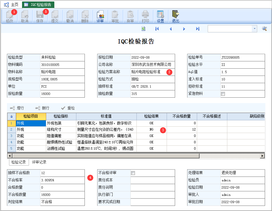 IQC检验报告